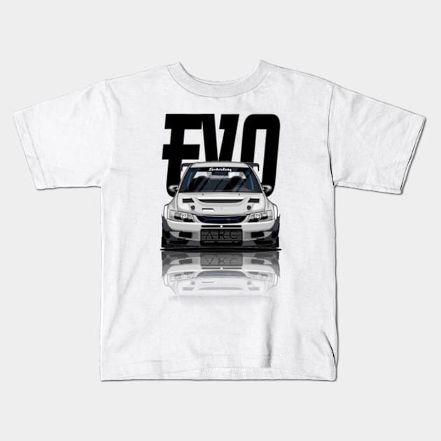 Mitsubishi Lancer Evolution Evo 9, IX, JDM Car Kids T-Shirt by T-JD